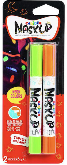 Carioca Maskup Gesichtsbemalung Neon Orange Grün 2 Stück
