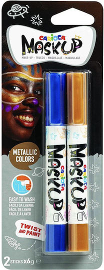 Carioca Maskup Βαφές Προσώπου Metallic Μπλε Χρυσό 2 Τμχ
