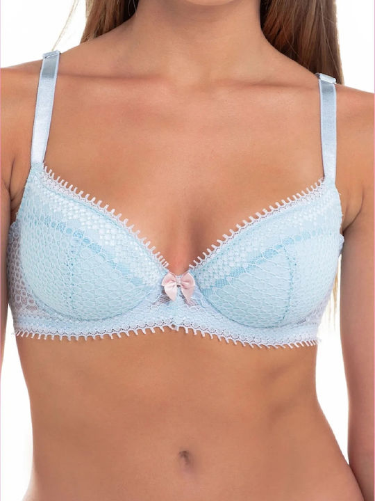 Balconette Turcoaz Sutien Push Up cu Baloane