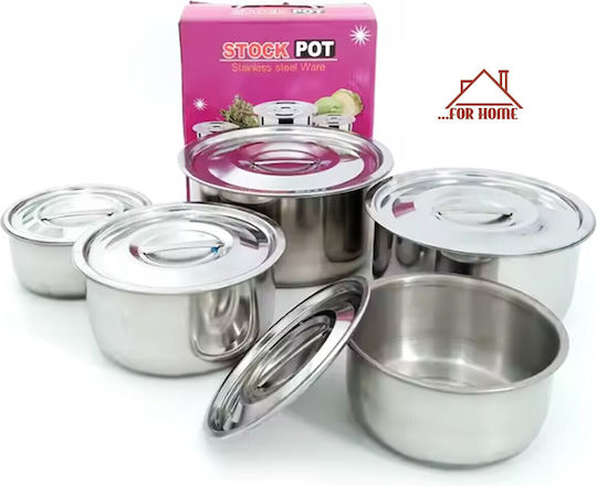 ForHome Silver Food Container Set 5 Pieces ForHome Silver Food Container Set 5 Pieces