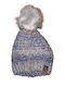Pom Pom Beanie Beanie Knitted in Blue color