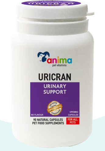 Anima Pet Vitamine uricran 90 Kapseln Probiotika Hunde und Katzen in Kapseln für Harnwege/Nieren