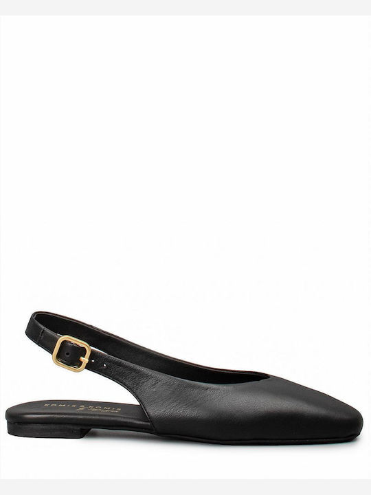 Γυναικείες Μπαλαρίνες Slingback σε Μαύρο Χρώμα