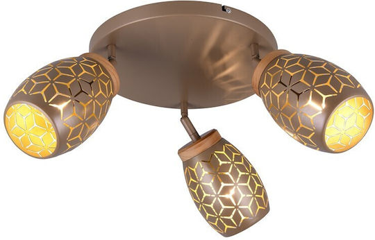 Trio Lighting Triple Spot in Brown Color
