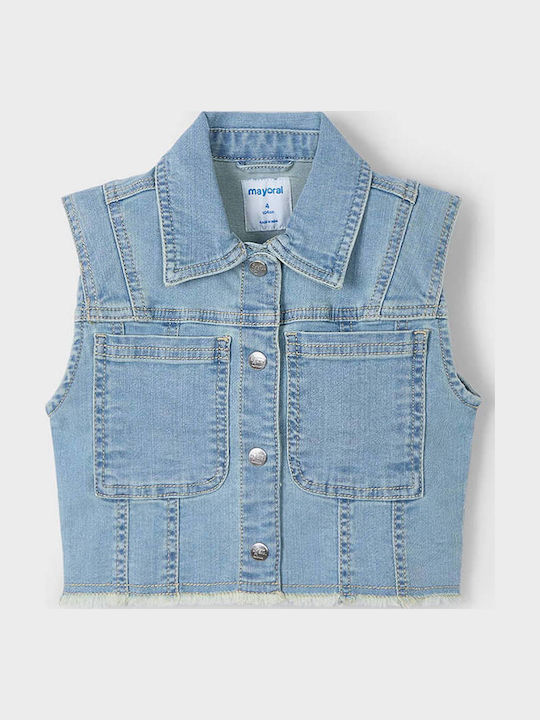 Kinder Jeansjacke Ärmellos Blue