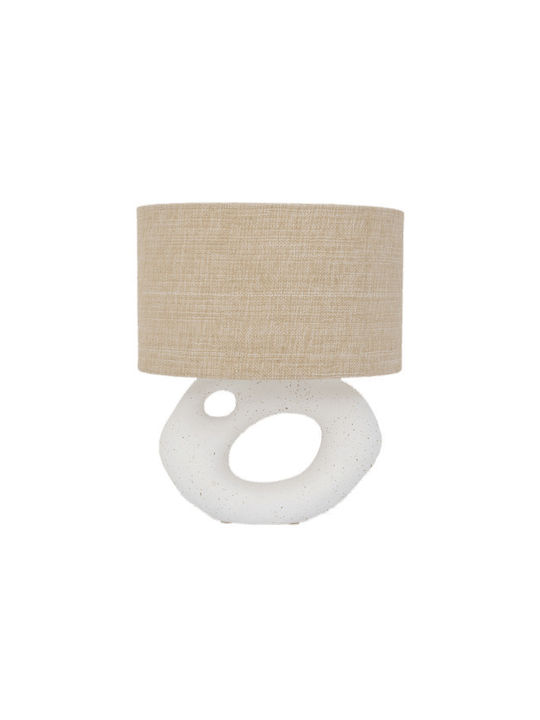 Urban Nature Culture Amsterdam Ceramic Table Lamp with Beige Shade and White Base