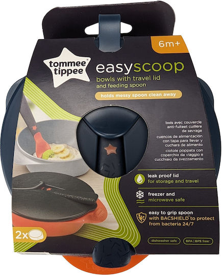 Tommee Tippee Σετ Φαγητού Easy Scoop από Πλαστικό 2τμχ για 6+ μηνών