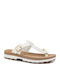 Fantasy Mirabella Leather Women's Flat Sandals Anatomic White Perle