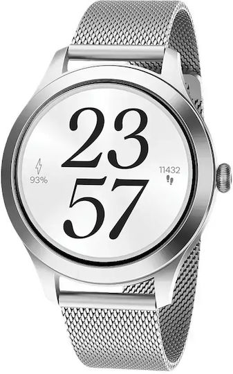 MaxCom FW44 2 Stainless Steel 46mm Smartwatch με SIM και Παλμογράφο (Ασημί)