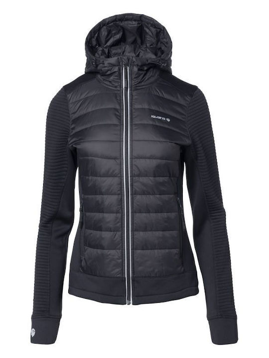 Guelo Women's Lifestyle Jacket for Winter with Hood Black
