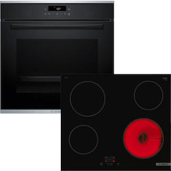 Bosch Άνω Πάγκου με Κεραμικές Εστίες Μαύρος HBA272BB3 + PKE61RBA2E