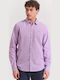Long-sleeved Cotton Shirt Lilacc