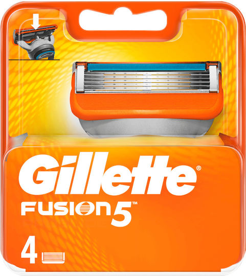 Gillette Fusion5 Ръчни Глави За Смяна С 5 Остриета И Мазна Лента За Чувствителна Кожа 4 Бройки