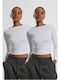 Baumwolle Damen T-Shirts White 2Pack