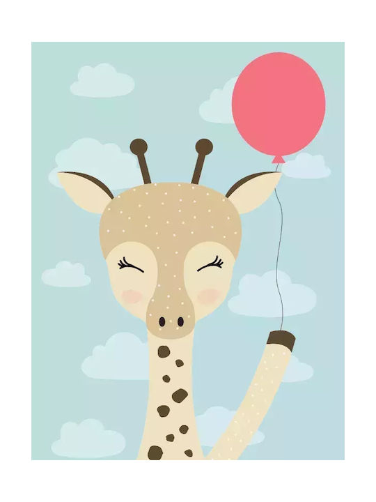 Παιδικό Κάδρο Giraffe Pink Balloon 21x30εκ.