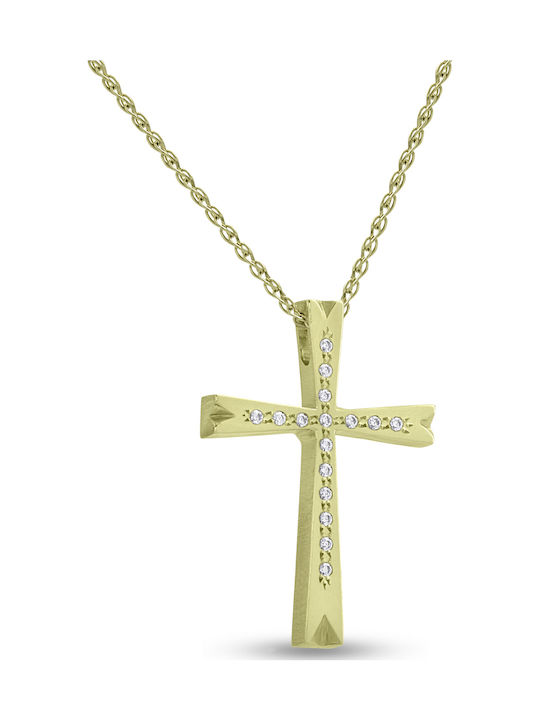 Triantos Cruciu Aur 14K cu Lanț