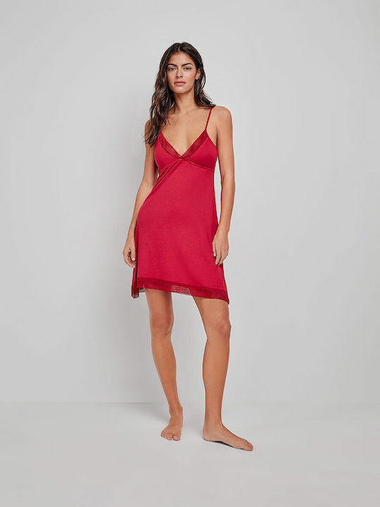 Gisela Winter Damen Nachthemd Red