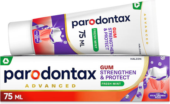 Paradontax Gum Strengthen & Protect Fresh Mint, Οδοντόκρεμα καθημερινής χρήσης με Υαλουρονικό Οξύ 75ml