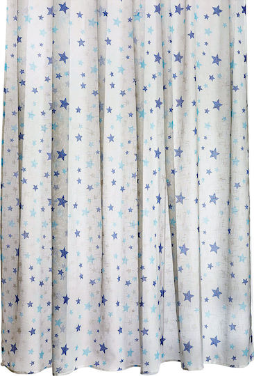 Kids Rod Pocket Curtain White PKD-3000-BLUE 260x280cm