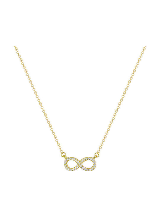 Ios Necklace Infinity from Gold Plated Silver with Zircon