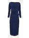 Midi Dress Long Sleeve Blue