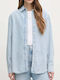 Langärmelig Damen Denim Hemd Light Denim