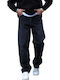 Men's Jeans Pants Elastic with Loose Baggy Fit Black
