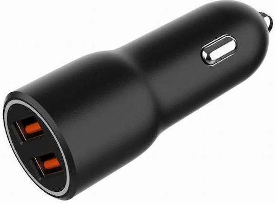 Gembird Автомобилен Заряден Устройство 36W с Портове 2xUSB-A Черен Цвят