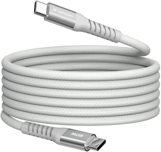 Verbatim Braided USB 2.0 Cable USB-C male - USB-C 60W Γκρι 1.2m 31850