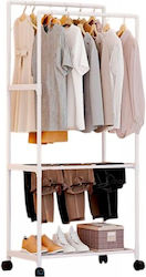 Wheeled Floor Garment Rack made of Metal White 57.5x30x147cm Wheeled Floor Garment Rack made of Metal White 57.5x30x147cm