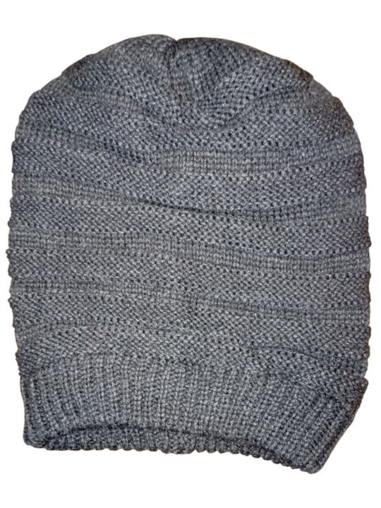 Beanie Unisex Σκούφος Πλεκτός σε Γκρι χρώμα