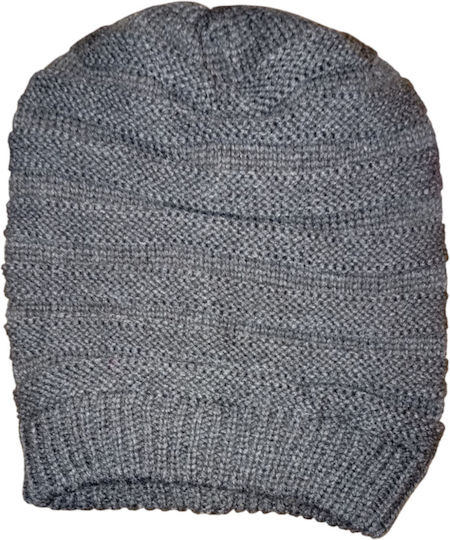 Beanie Unisex Σκούφος Πλεκτός σε Γκρι χρώμα