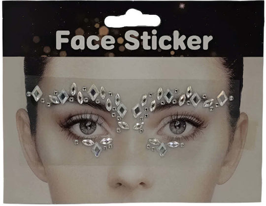 Autocolante decorative cu pietre pentru față, 6 modele, 1 bucată