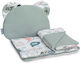 Sensillo Musselin-Set Kinderwagen Smaragd Igel