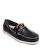 Pantofi Mocasini Bărbați Boat Shoes Din Piele Albastru Închis