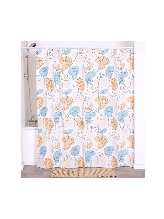 Perdea de duș din plastic 180x180 cu inele T-d Mathis 1103753 180l x 180î Peva