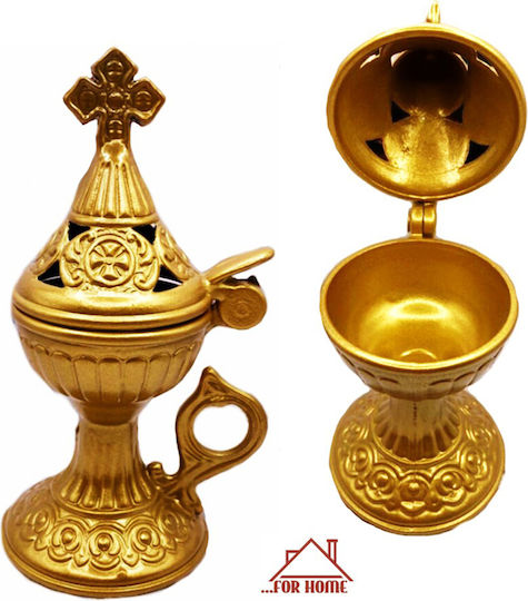 Cădelniță din metal aurie 7x15cm Forhome 4429888 Acasă