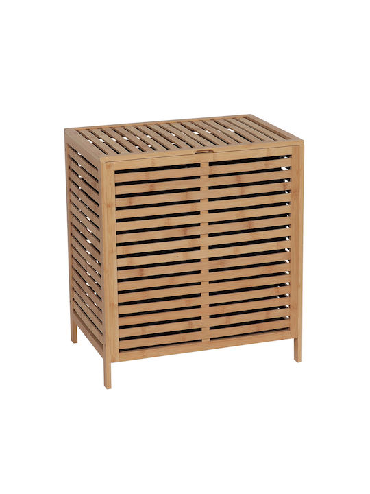 Set Laundry Baskets Bamboo with Cap 53.5x37.5x60cm Beige