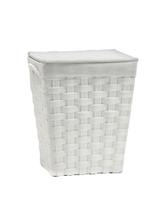 ArteLibre 06511343 Καλάθι Απλύτων Πλαστικό με Καπάκι 42x32x52cm Λευκό