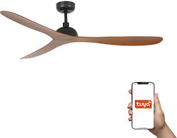 Faro Barcelona Gotland M Tuya Ceiling Fan 132cm Black/Walnut