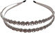 Double Hair Headband with Rhinestones