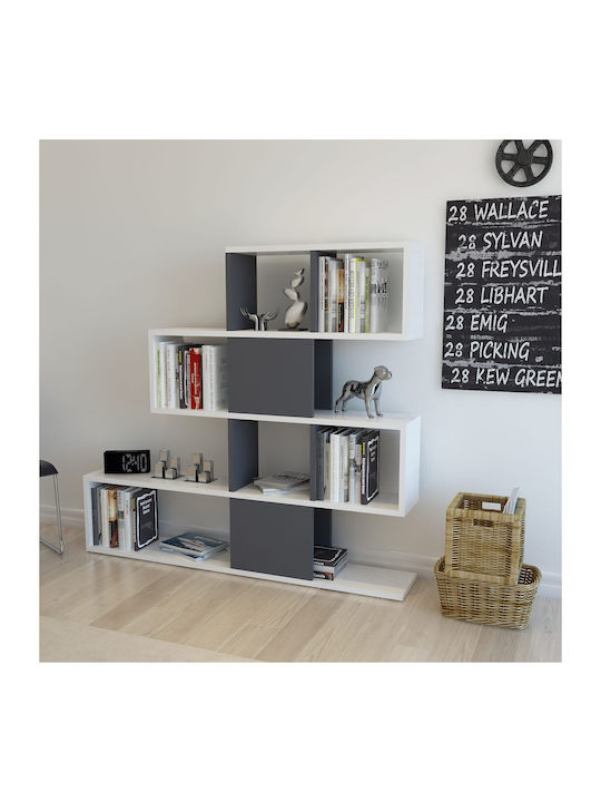 Βιβλιοθήκη Karlin White-anthracite 120x19.5x109εκ.