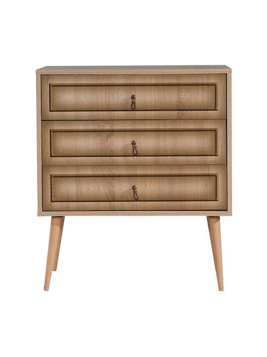 Συρταριέρα Κρεβατοκάμαρας Ξύλινη Trio Oak 80x40...