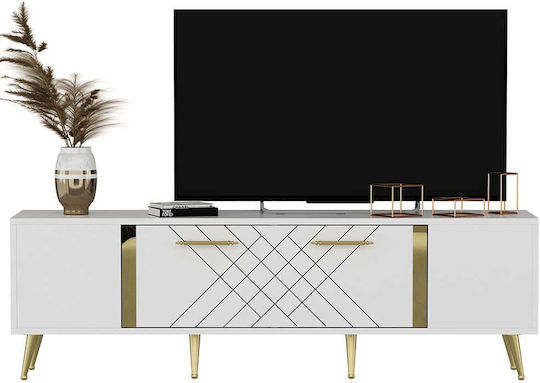 Έπιπλο Τηλεόρασης Detas White-gold Μ150xΠ35xΥ48.2cm