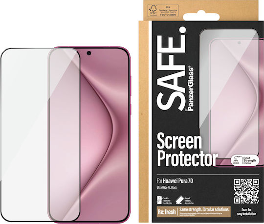 Safe Tempered Glass Negru (Huawei Pura 70)