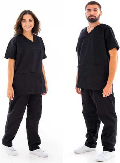 DS Wear Unisex Set Pantaloni și Bluza Medicală Negru