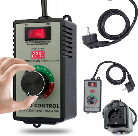 Ρυθμιστής Στροφών Κινητήρα Ισχύος Τάσης 4000w Θήκη Πρίζα 230v
