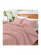 Lino Home Sheet Super-Double 240x260cm. Basico Pink