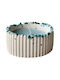 Sojakerze Glamour Behälter 447fld1130 8x5x8cm Blau-weiß Aberto Design Zement
