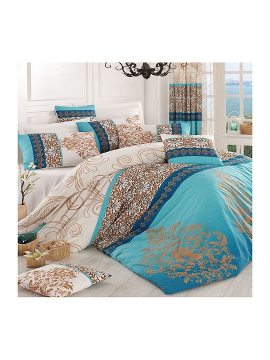 L'Εssentiel Maison Duvet Cover Set Cotton Double with 2 Pillowcases 200x220 Turquoise